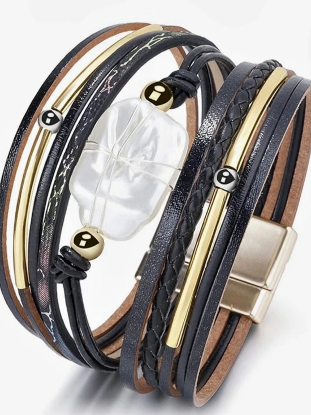 Multi-Strand Bracelet in Black & Brown